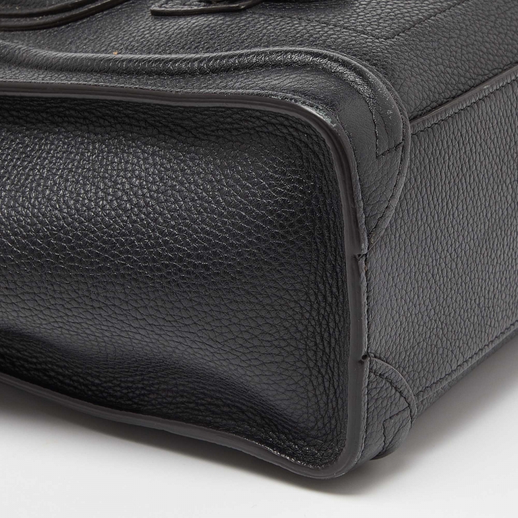 Pre Owned Céline Black Leather Nano Luggage Tote