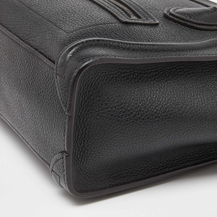 Pre Owned Céline Black Leather Nano Luggage Tote