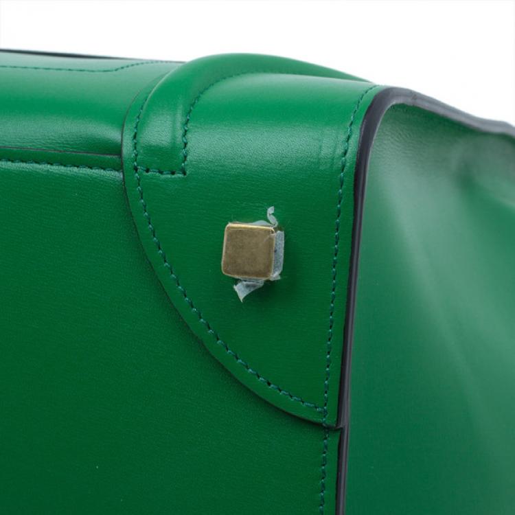 Pre Owned Celine Green Smooth Calfskin Mini Luggage Tote