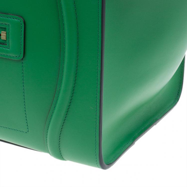 Pre Owned Celine Green Smooth Calfskin Mini Luggage Tote