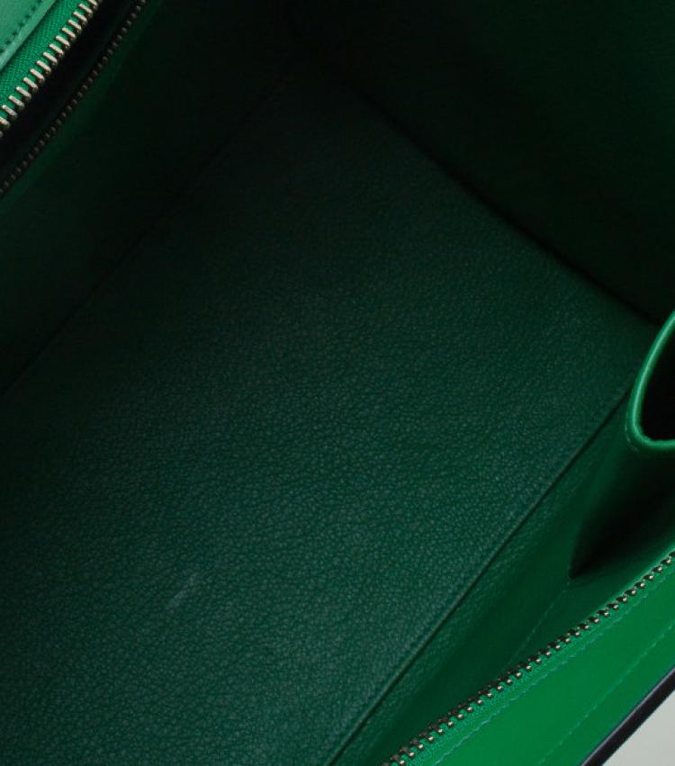 Pre Owned Celine Green Smooth Calfskin Mini Luggage Tote