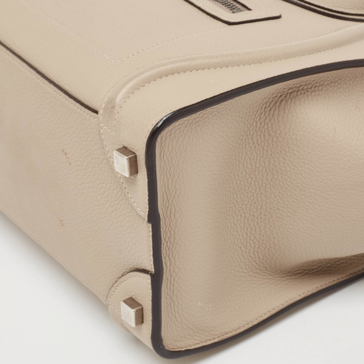 Pre Owned Celine Dune Leather Micro Luggage Tote