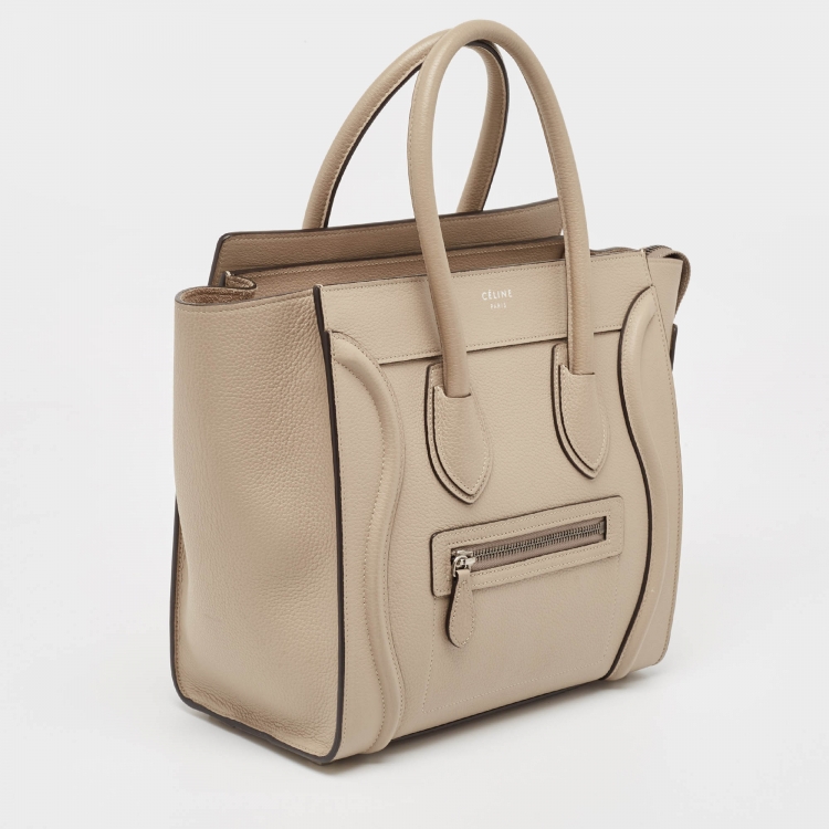 Pre Owned Celine Dune Leather Micro Luggage Tote