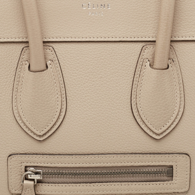 Pre Owned Celine Dune Leather Micro Luggage Tote