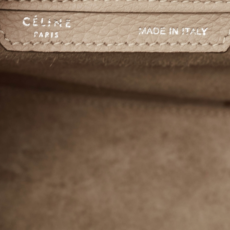 Pre Owned Celine Dune Leather Micro Luggage Tote