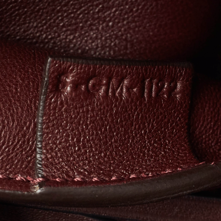 Pre Owned Celine Burgundy/Red Leather Medium Edge Top Handle Bag