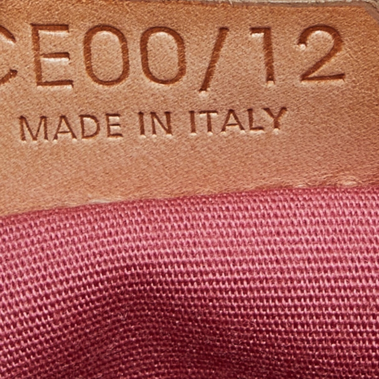 Pre Owned Celine Pink/Tan Macadam Suede and Leather Baguette Bag