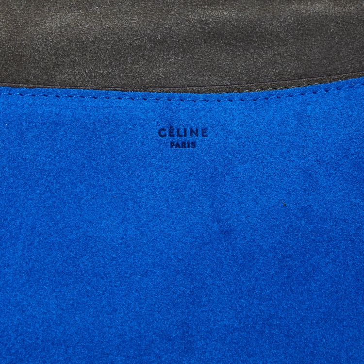 Pre Owned Celine Tricolor Leather and Suede Medium Diamond Shoulder Bag