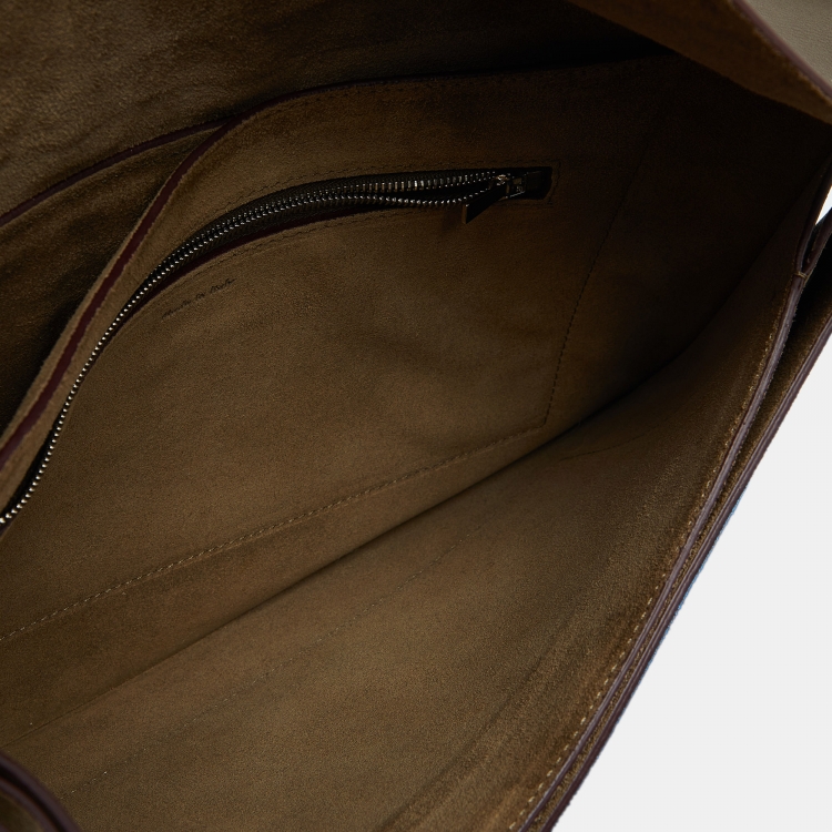 Pre Owned Celine Tricolor Leather and Suede Medium Diamond Shoulder Bag