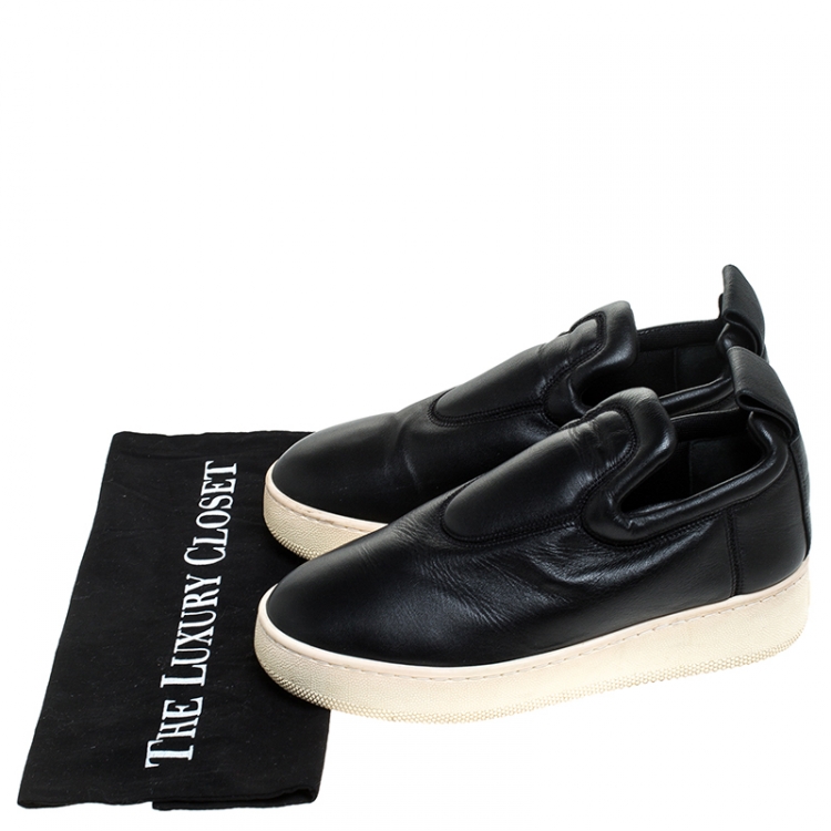 Pre Owned Celine Black Leather Slip On Sneakers Size 36