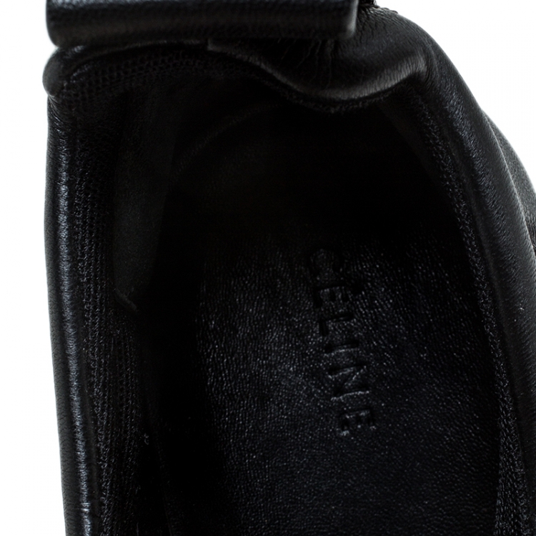 Pre Owned Celine Black Leather Slip On Sneakers Size 36