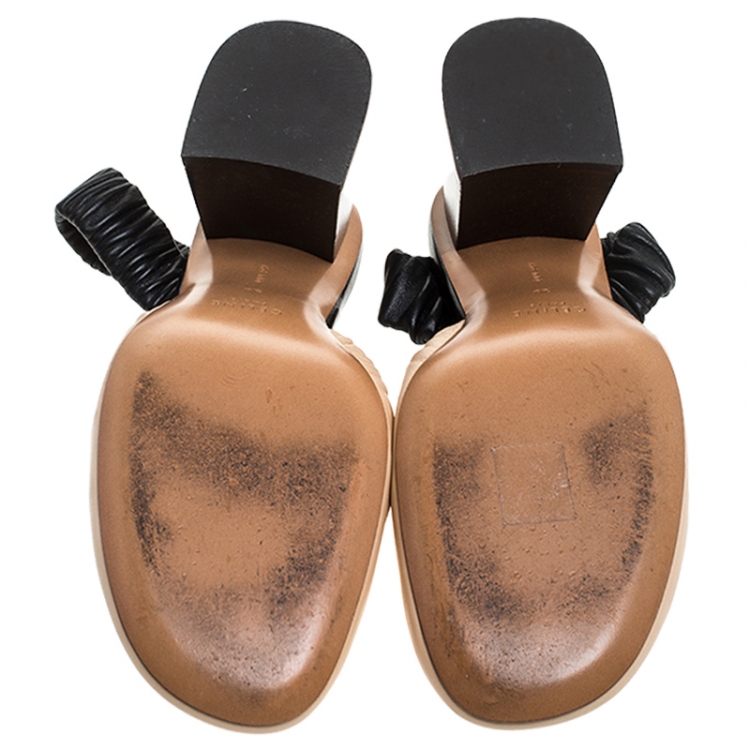 Pre Owned Céline Black/Beige Leather Slingback Sandals Size 39