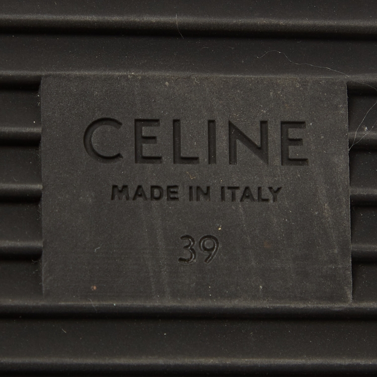 Pre Owned Celine White Fur Flat Slides  Size 39