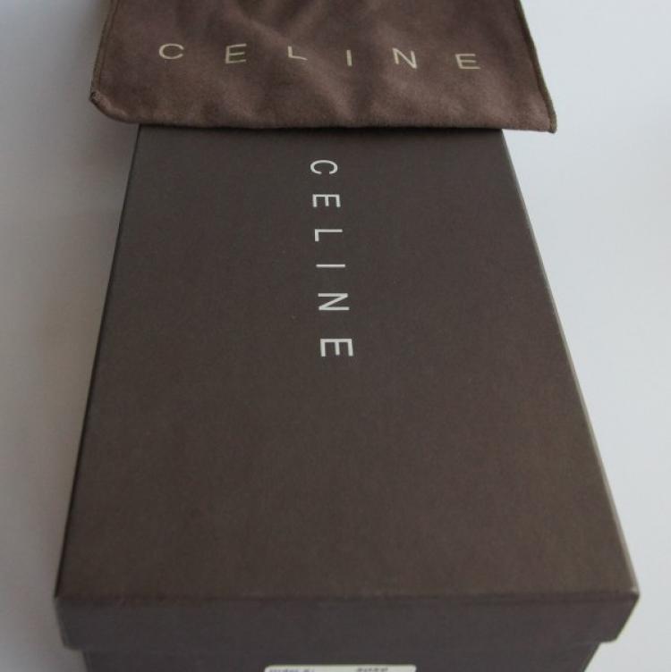 Pre Owned Celine Black Leather Ankle Strap Sandals Size 39