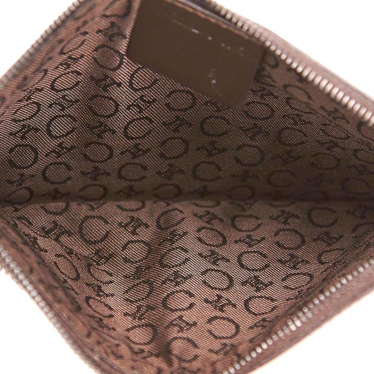 Pre Owned Celine Black Leather and Fur Pouch