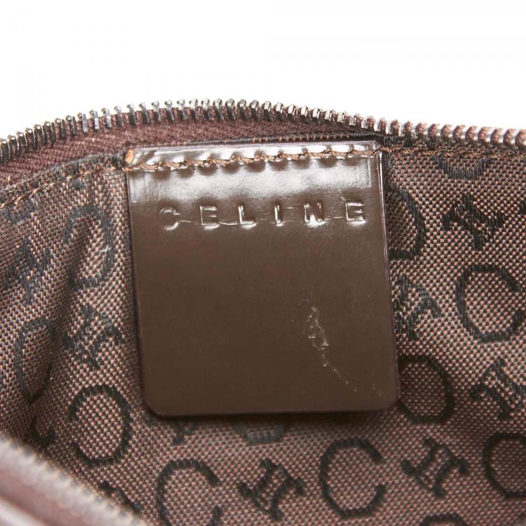 Pre Owned Celine Black Leather and Fur Pouch