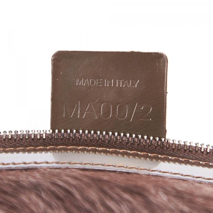 Pre Owned Celine Black Leather and Fur Pouch