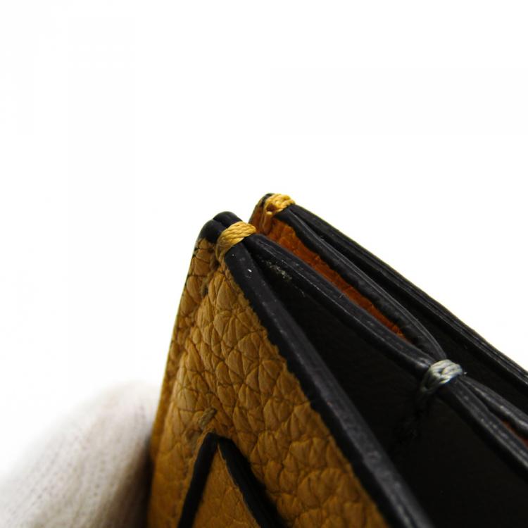 Pre Owned Celine Yellow Leather Gusset Card Holder