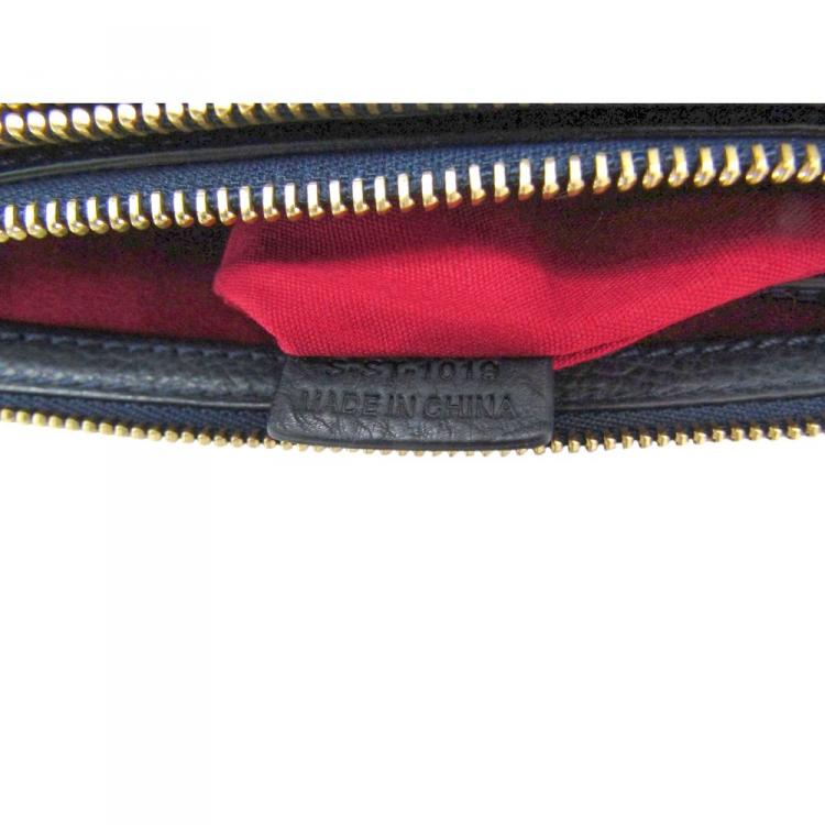 Pre Owned Celine Navy Macadam Canvas Cosmetic Pouch