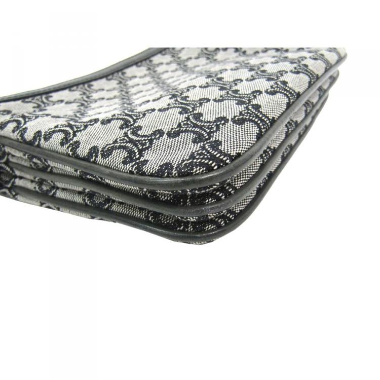 Pre Owned Celine Navy Macadam Canvas Cosmetic Pouch