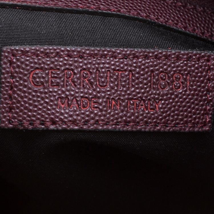 Pre Owned Cerruti 1881 Burgundy Leather Cerrutis Crossbody Bag