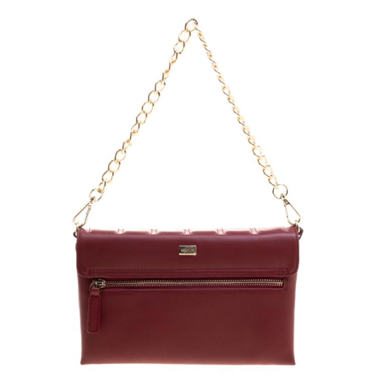 Pre Owned Cerruti 1881 Red Quilted Leather Cerrutis Crossbody Bag
