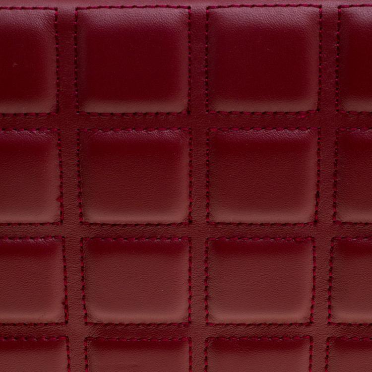 Pre Owned Cerruti 1881 Red Quilted Leather Cerrutis Crossbody Bag