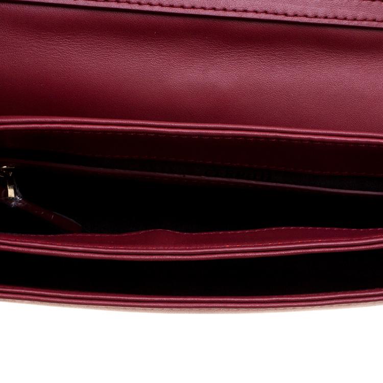 Pre Owned Cerruti 1881 Red Quilted Leather Cerrutis Crossbody Bag