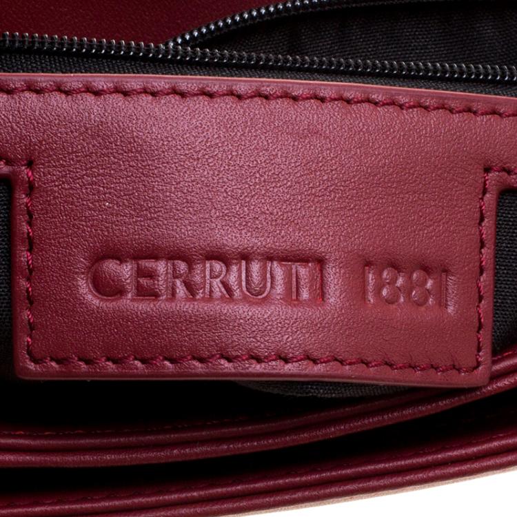 Pre Owned Cerruti 1881 Red Quilted Leather Cerrutis Crossbody Bag