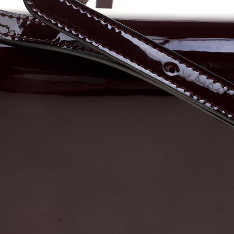 Pre Owned Cerruti 1881 Red Patent Leather Brenda Crossbody Bag