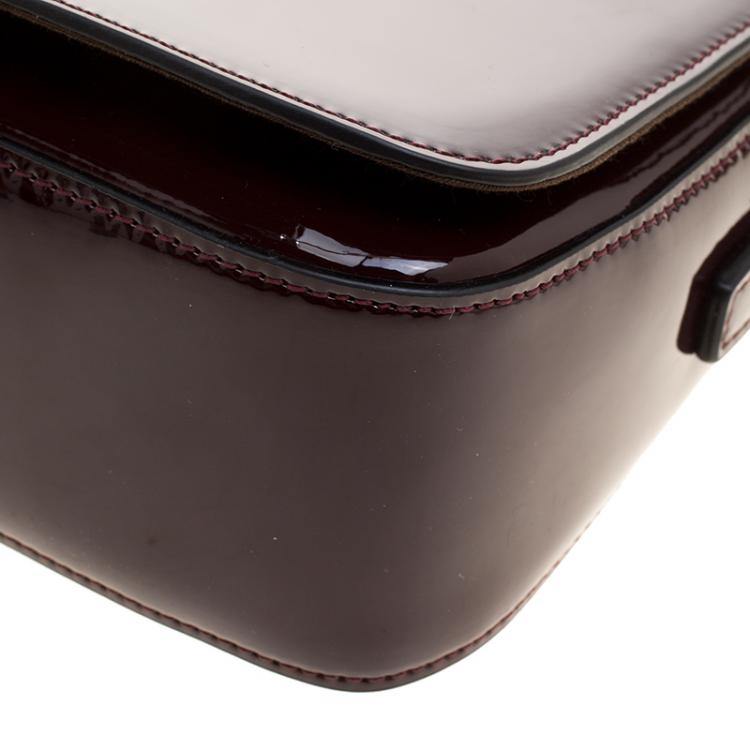 Pre Owned Cerruti 1881 Red Patent Leather Brenda Crossbody Bag