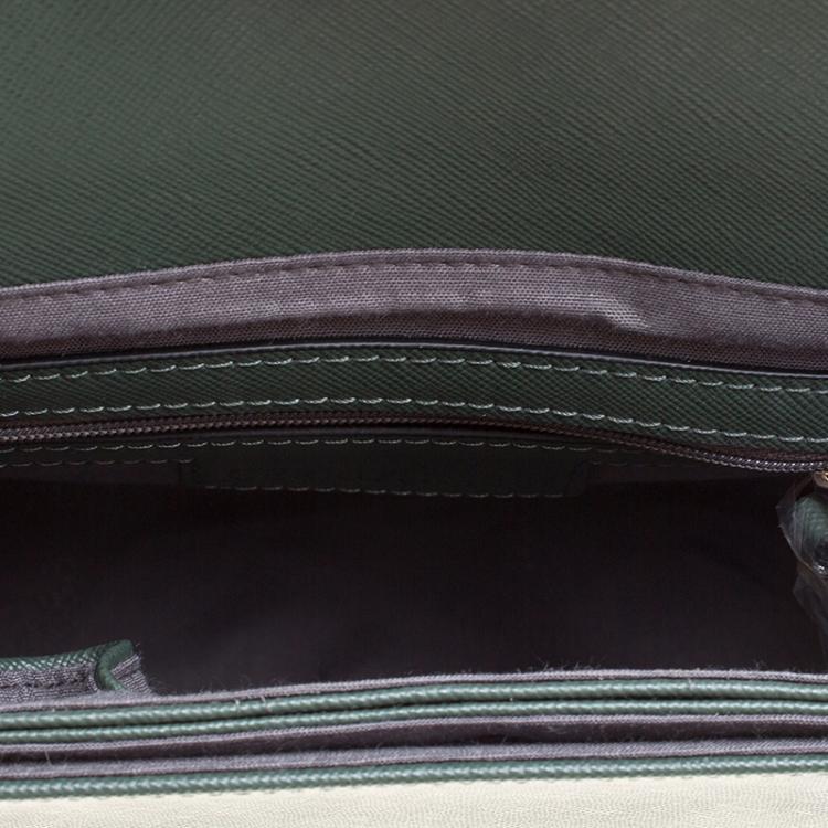 Pre Owned Cerruti 1881 Green Leather Cerrutis Shoulder Bag