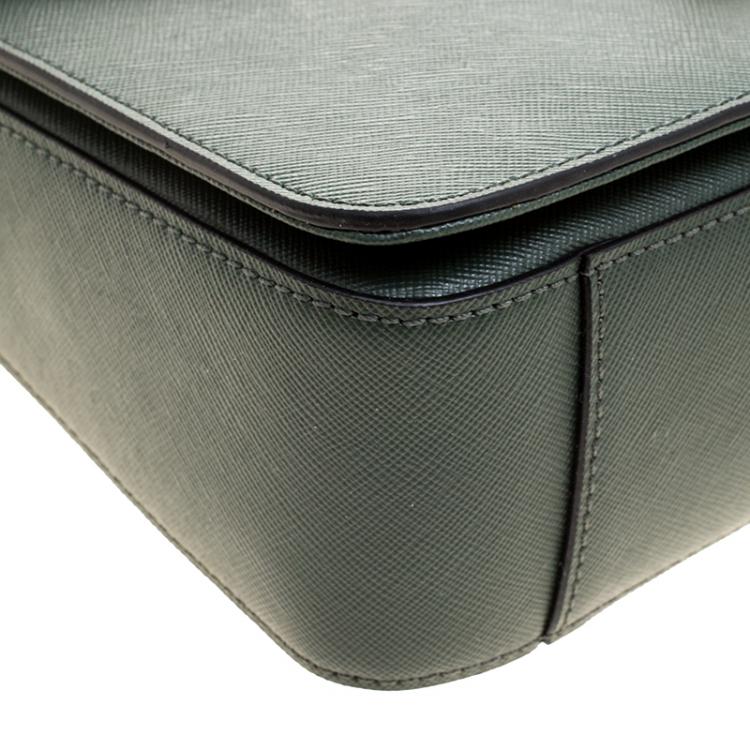 Pre Owned Cerruti 1881 Green Leather Cerrutis Shoulder Bag