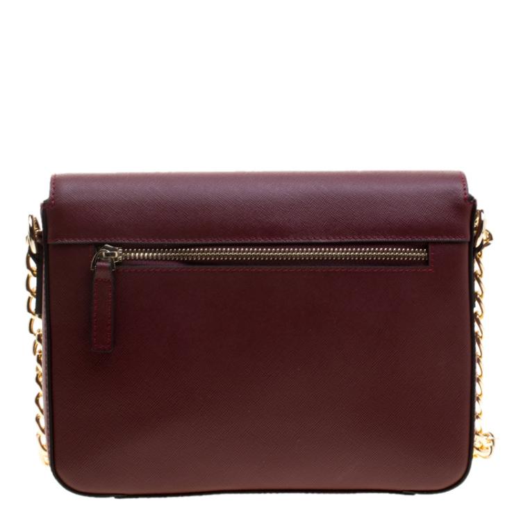 Pre Owned Cerruti 1881 Red Leather Cerrutis Shoulder Bag