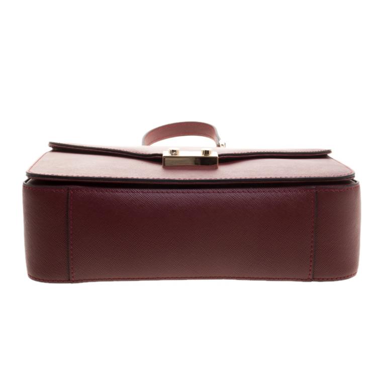 Pre Owned Cerruti 1881 Red Leather Cerrutis Shoulder Bag