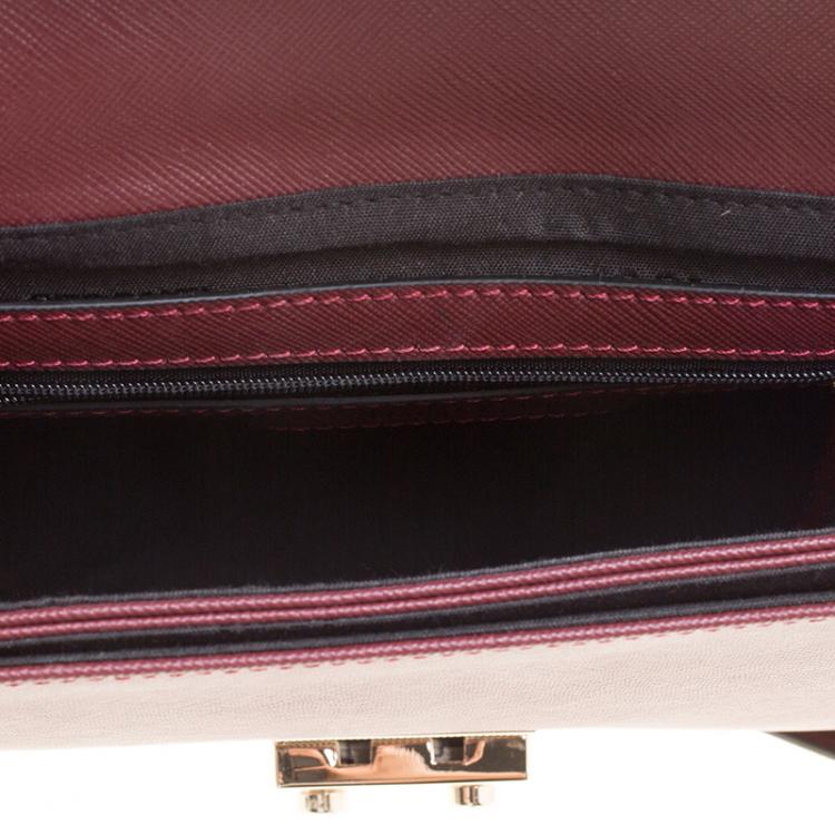 Pre Owned Cerruti 1881 Red Leather Cerrutis Shoulder Bag