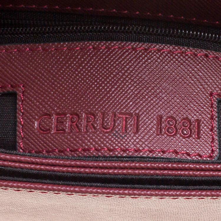 Pre Owned Cerruti 1881 Red Leather Cerrutis Shoulder Bag