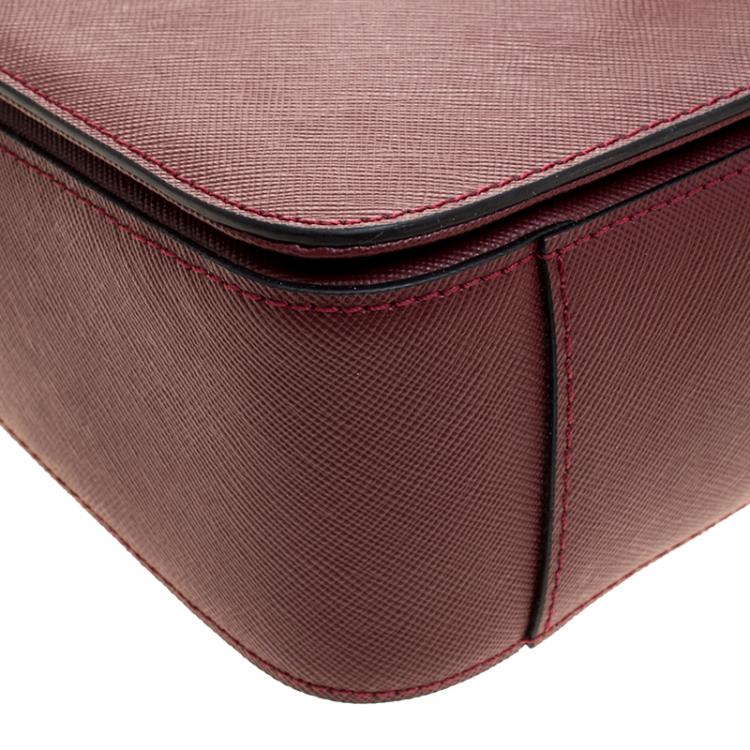 Pre Owned Cerruti 1881 Red Leather Cerrutis Shoulder Bag