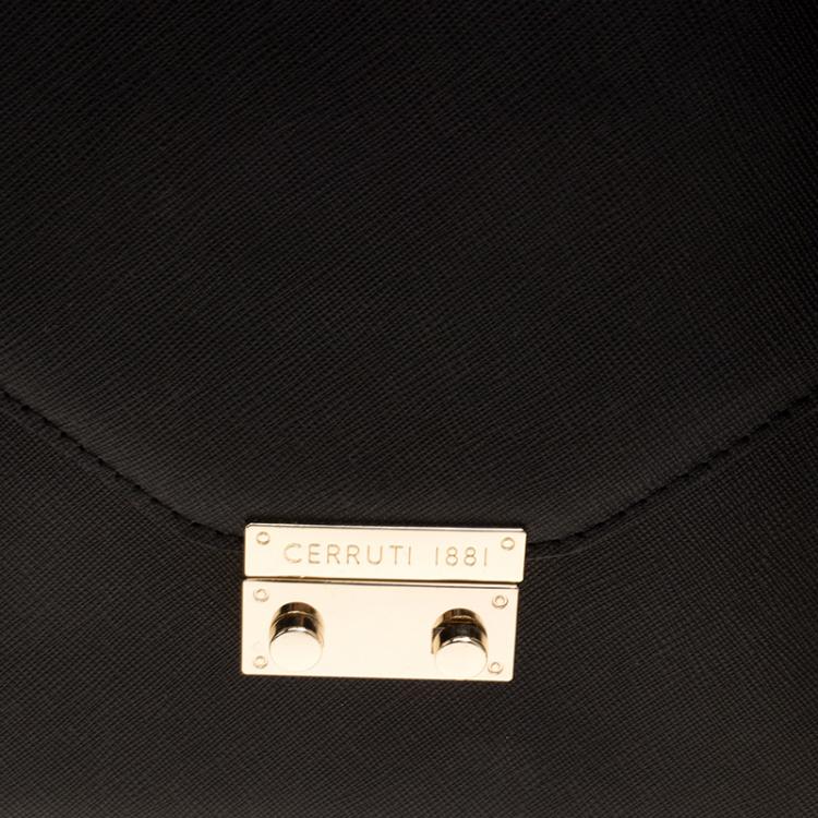 Pre Owned Cerruti 1881 Black Leather Cerrutis Shoulder Bag