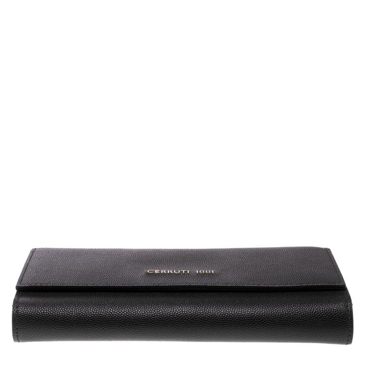 Pre Owned Cerruti 1881 Black Leather Cerrutis Continental Wallet