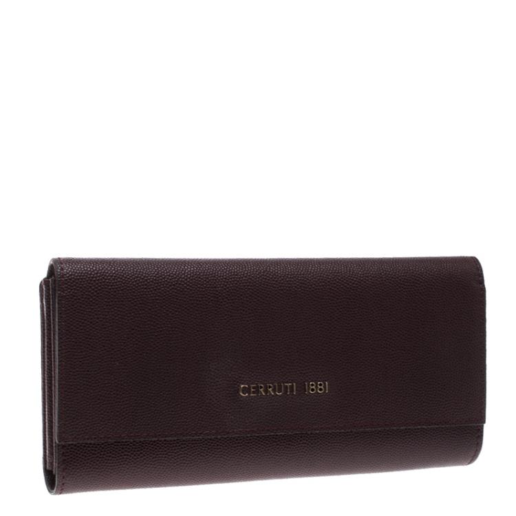 Pre Owned Cerruti 1881 Burgundy Leather Continental Wallet