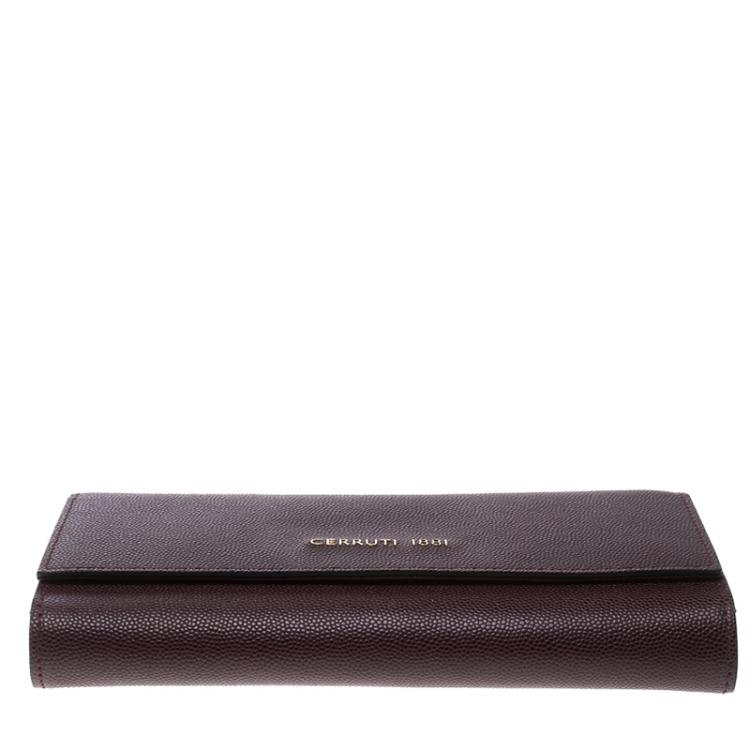 Pre Owned Cerruti 1881 Burgundy Leather Continental Wallet