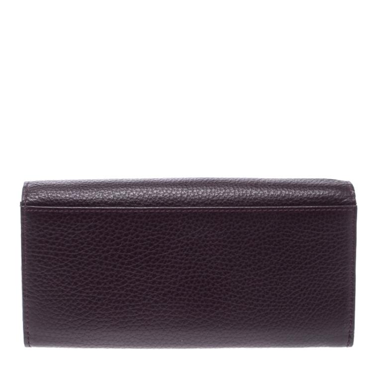 Pre Owned Cerruti 1881 Purple Leather Cerrutis Flap Wallet