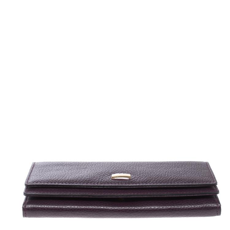 Pre Owned Cerruti 1881 Purple Leather Cerrutis Flap Wallet