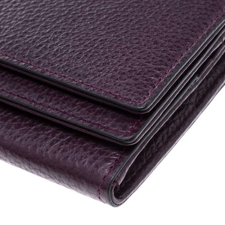 Pre Owned Cerruti 1881 Purple Leather Cerrutis Flap Wallet