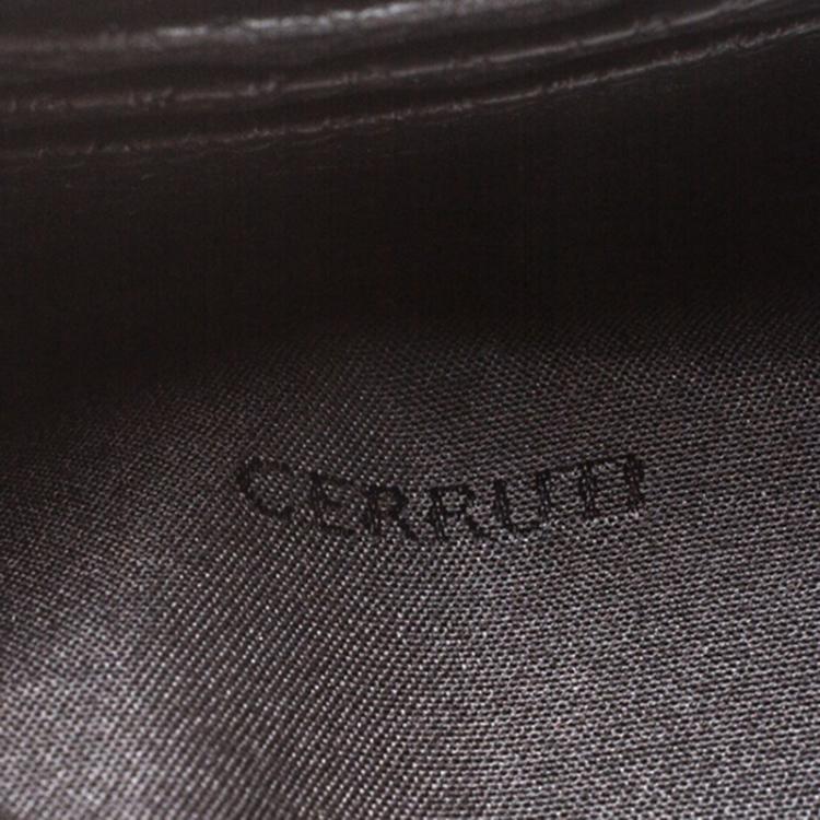 Pre Owned Cerruti 1881 Black Canvas and Croc Embossed Leather Trim Anna Zip Around Wallet