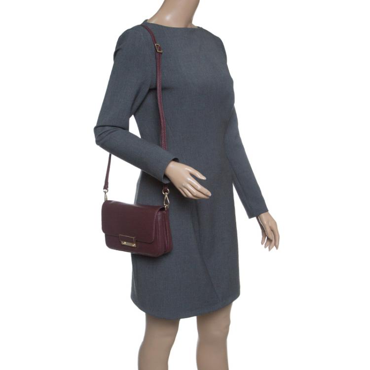 Pre Owned Cerruti 1881 Burgundy Leather Shoulder Bag