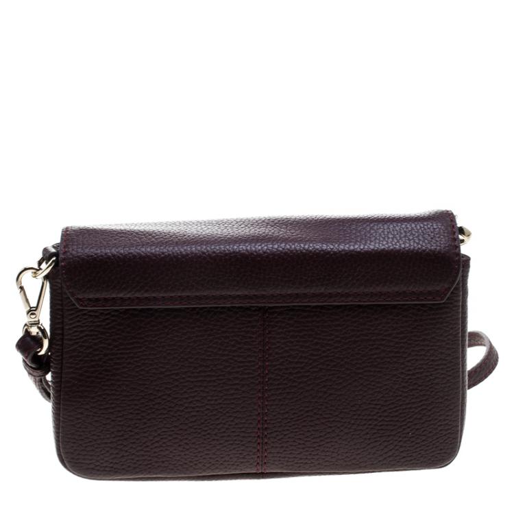Pre Owned Cerruti 1881 Burgundy Leather Shoulder Bag