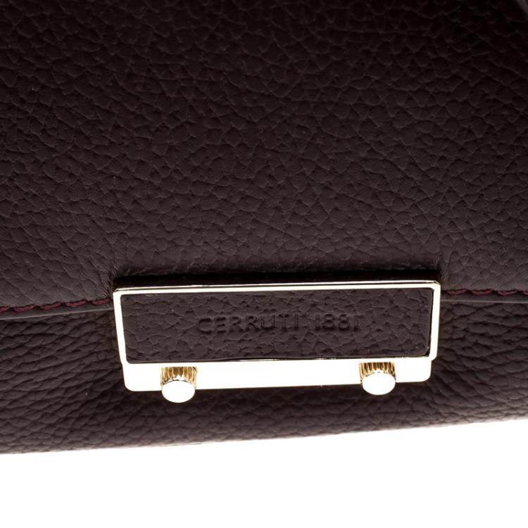 Pre Owned Cerruti 1881 Burgundy Leather Shoulder Bag