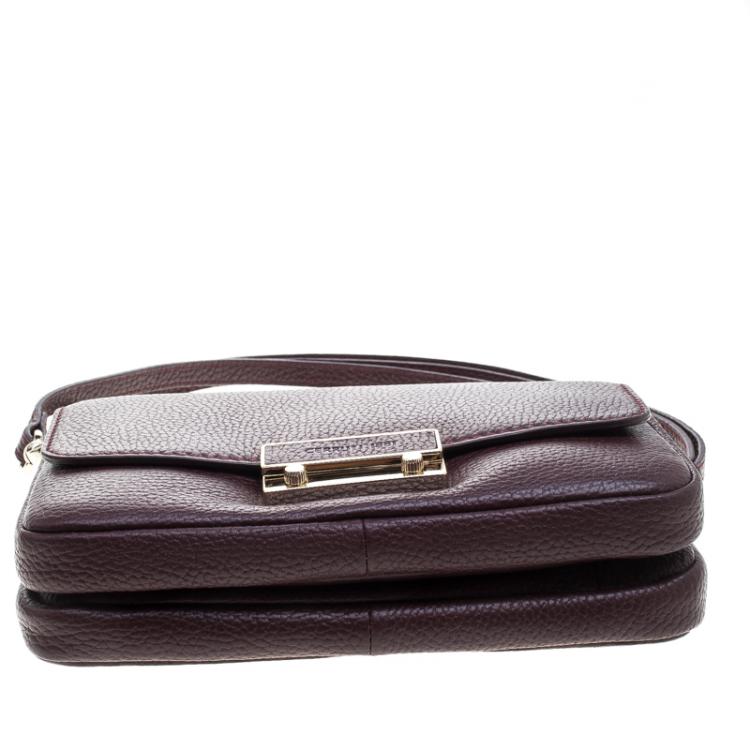 Pre Owned Cerruti 1881 Burgundy Leather Shoulder Bag